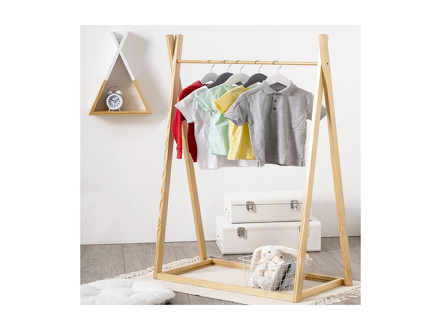 Lot de 2 Malles de Rangement Métal "Cantine" 47cm Rose