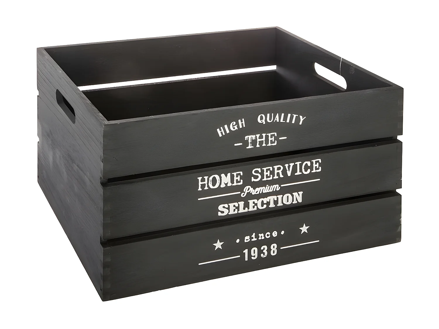 Lot de 6 Caisses Cagettes "Facto" 40cm Charbon