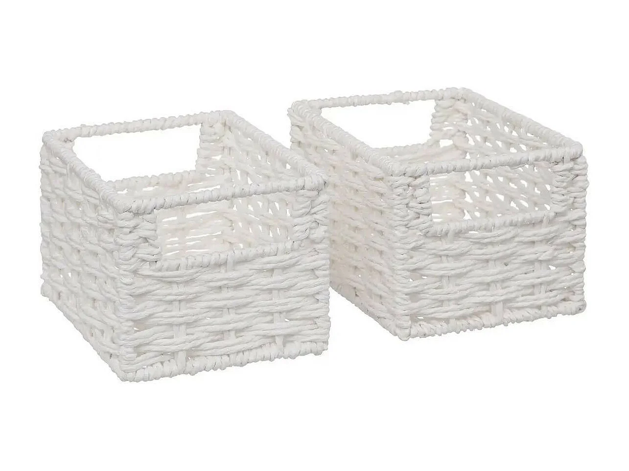 Lot de 4 Paniers de Rangement "Costa" 32cm Blanc
