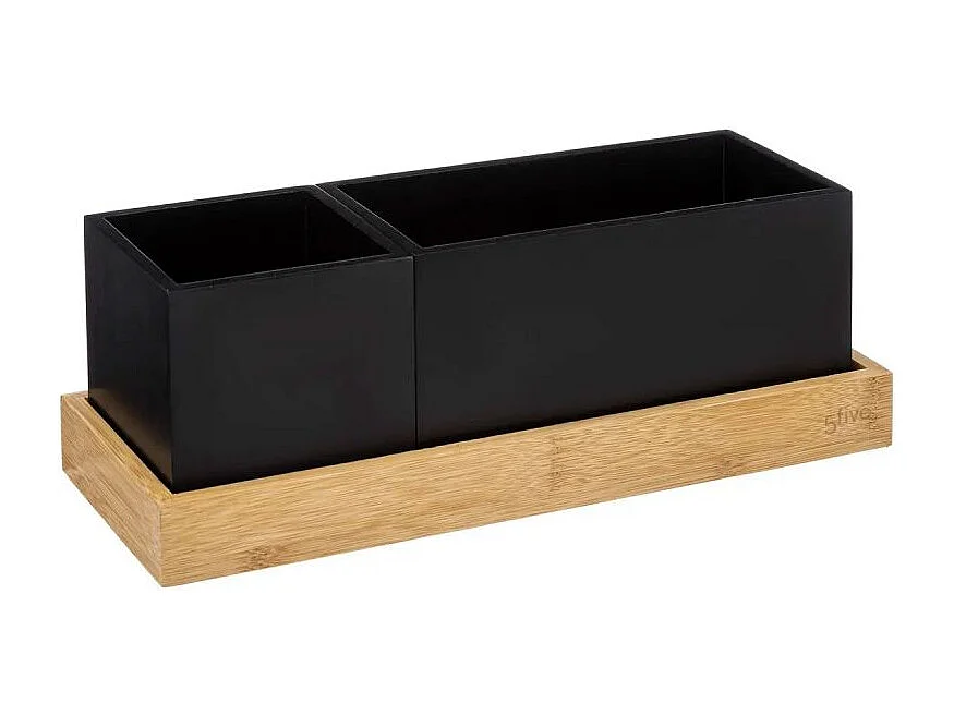 Organiseur de Bureau Bambou "Bava" 29cm Noir