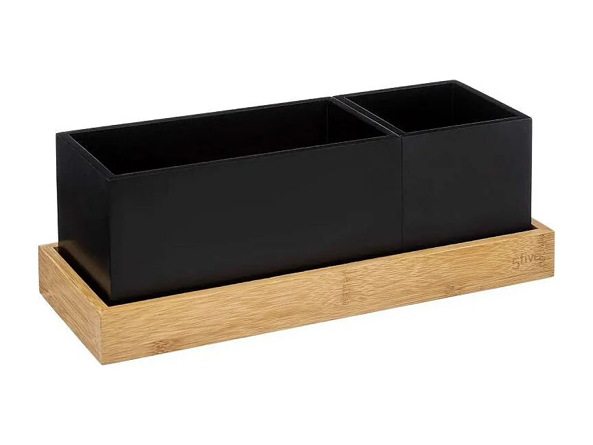 Organiseur de Bureau Bambou "Bava" 29cm Noir