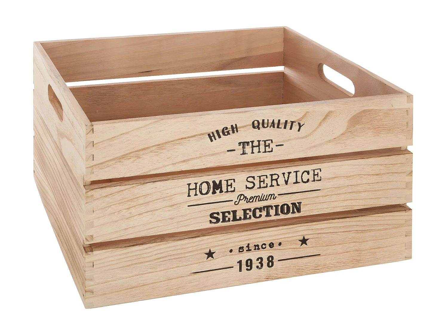 Lot de 6 Cagettes de Rangement "White Factory" 40cm Naturel