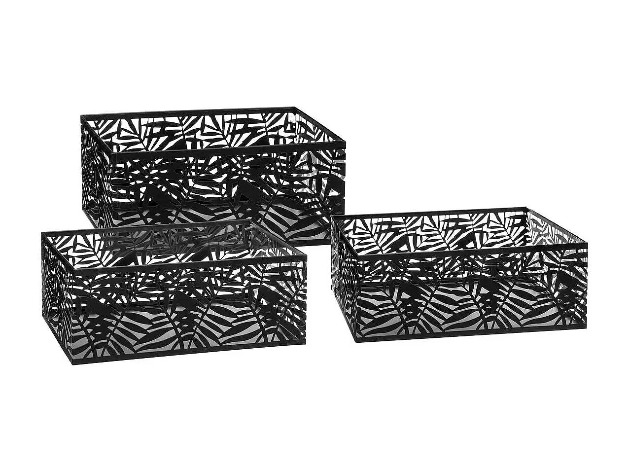 Lot de 3 Caisses de Rangement "Pop" 32cm Noir