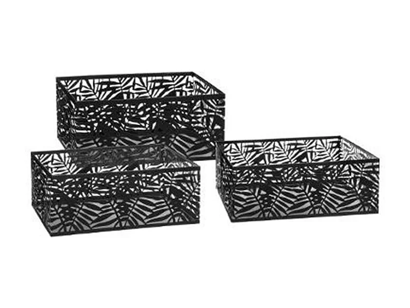 Lot de 3 Caisses de Rangement "Pop" 32cm Noir