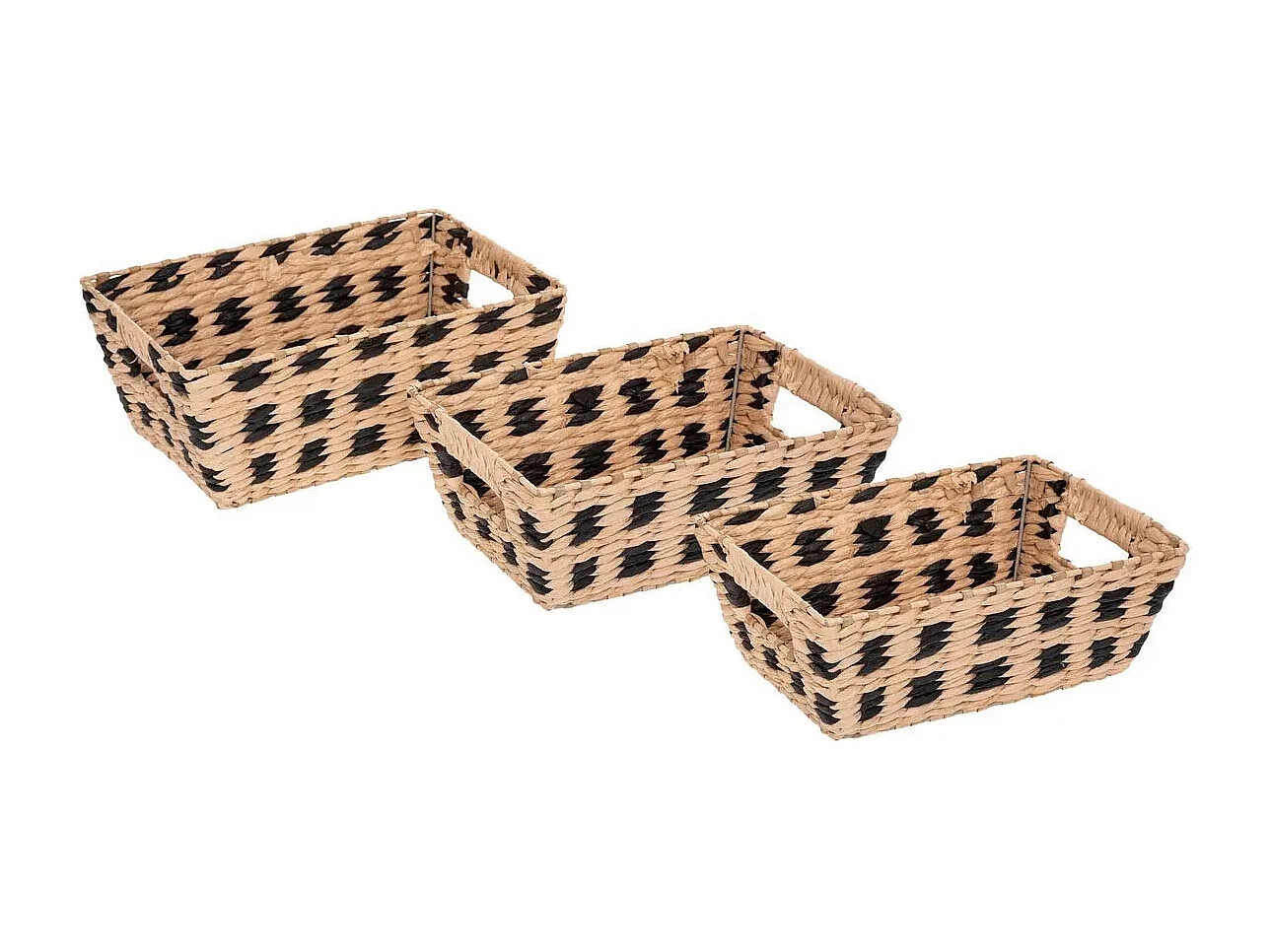 Lot de 3 Paniers Biseautés "Terre Inconnue" 22cm Naturel