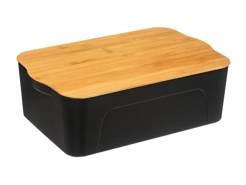 Boîte de Rangement "Marco" 13L Noir & Naturel