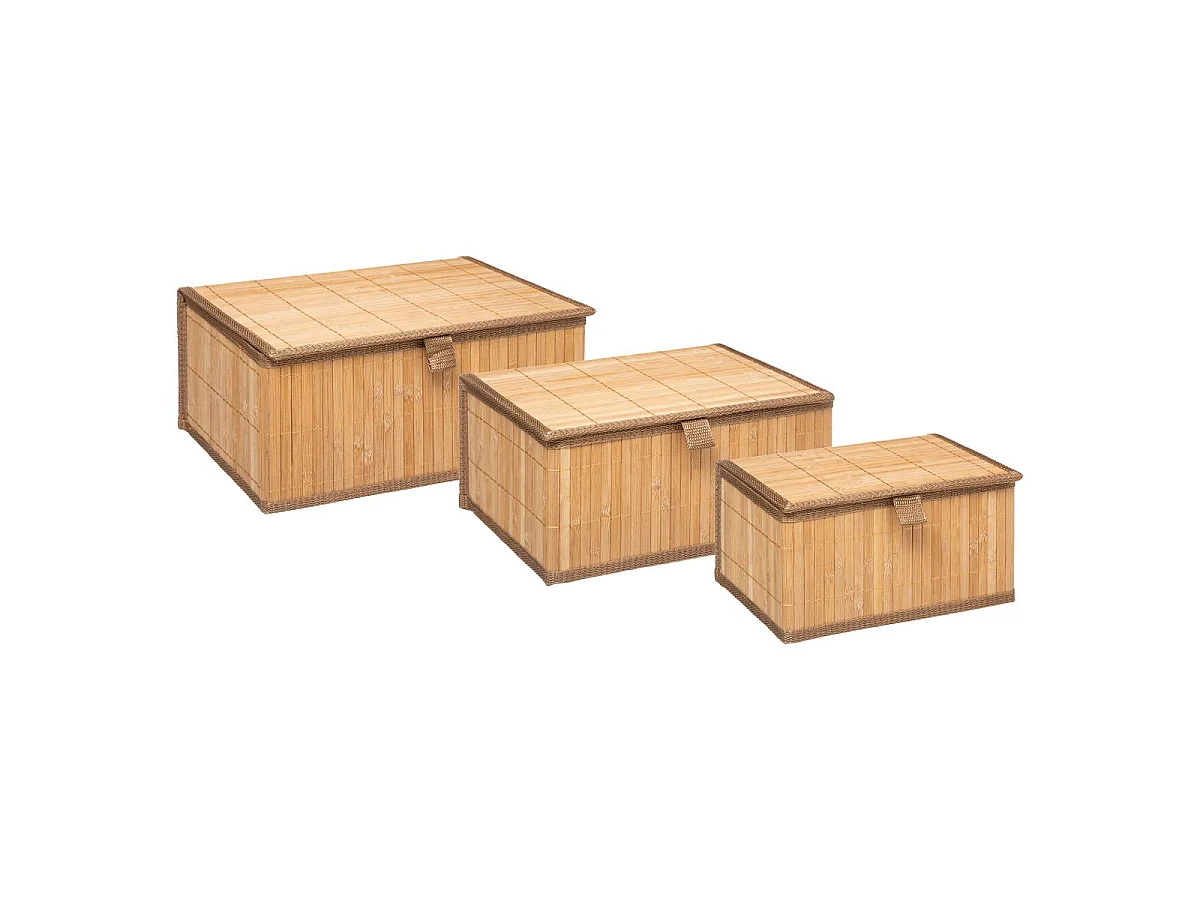 Lot de 3 Paniers de Rangement "Daze" 33cm Naturel
