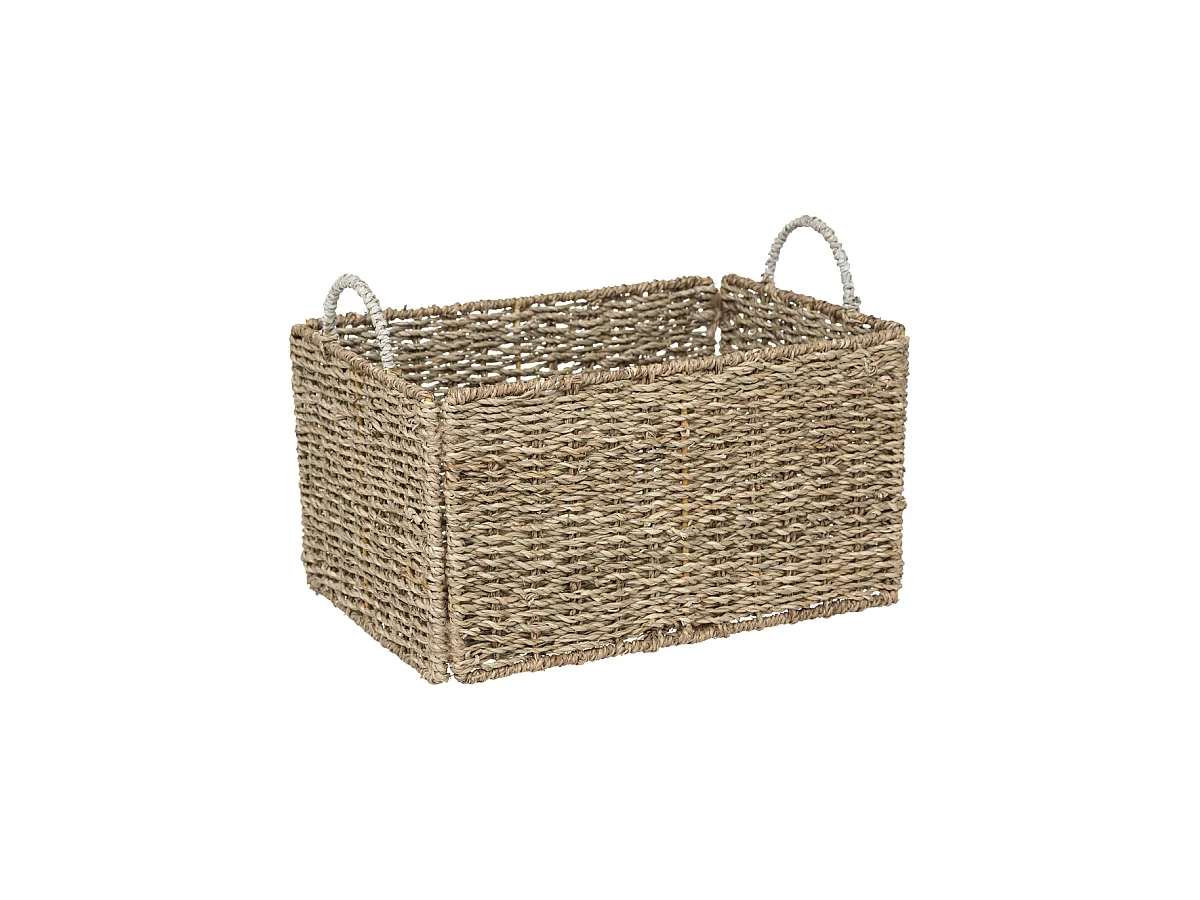 Lot de 3 Caisses Cagettes Déco "Palm" 38cm Beige