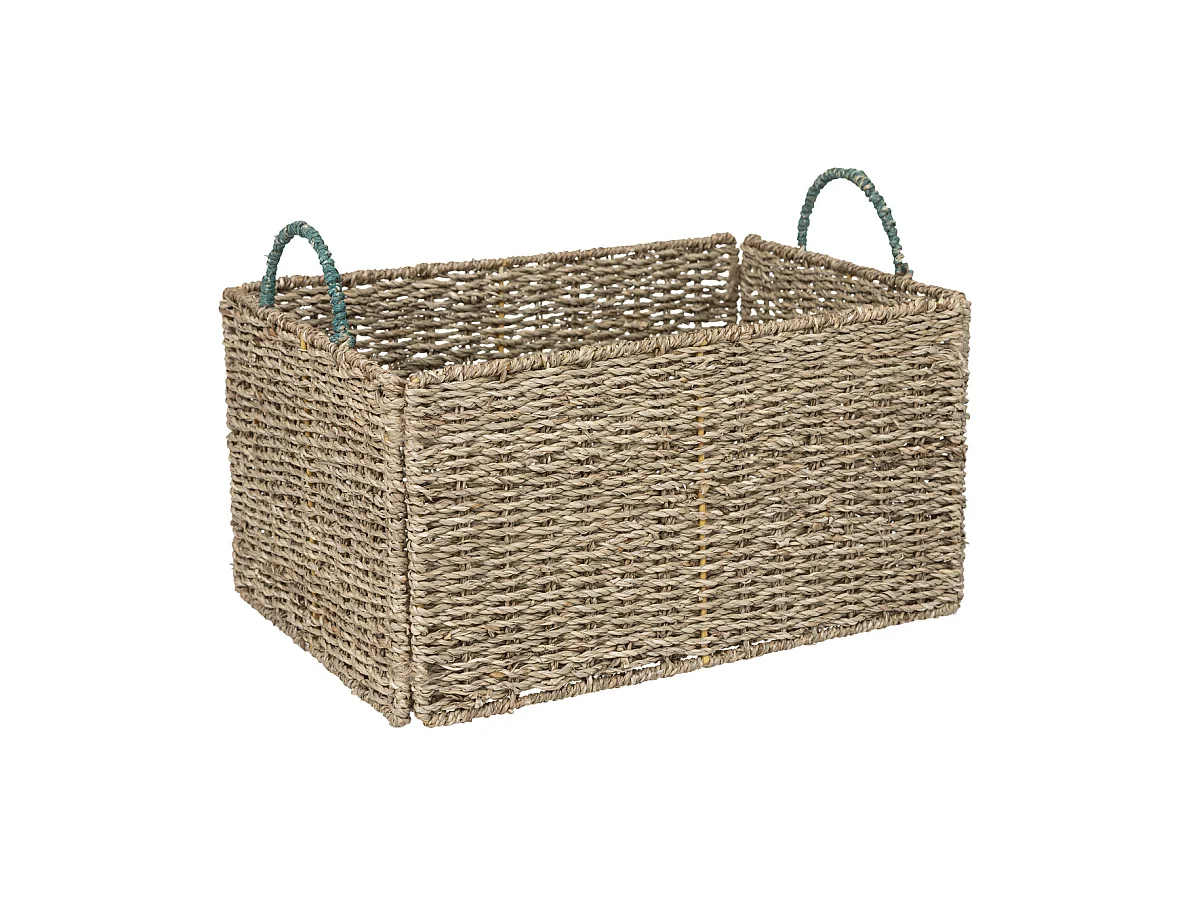 Lot de 3 Caisses Cagettes Déco "Palm" 38cm Beige