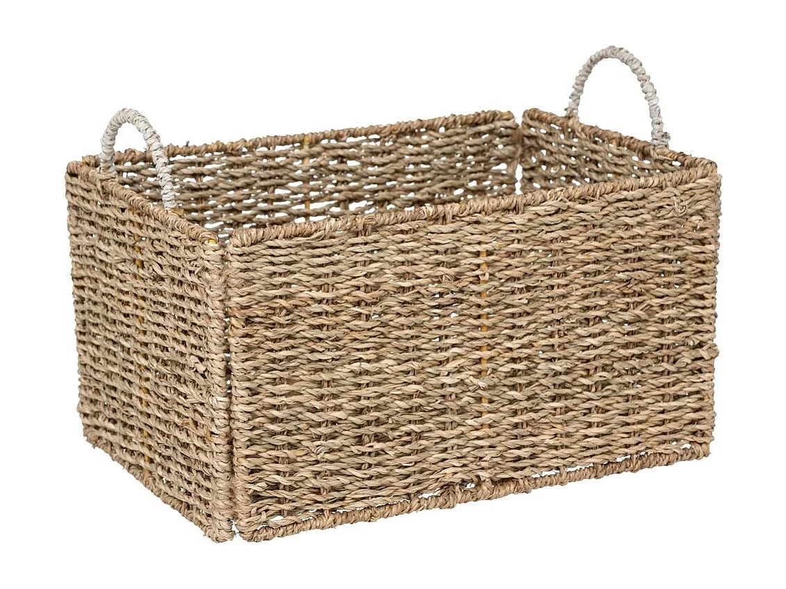 Lot de 3 Caisses Cagettes Déco "Palm" 38cm Beige
