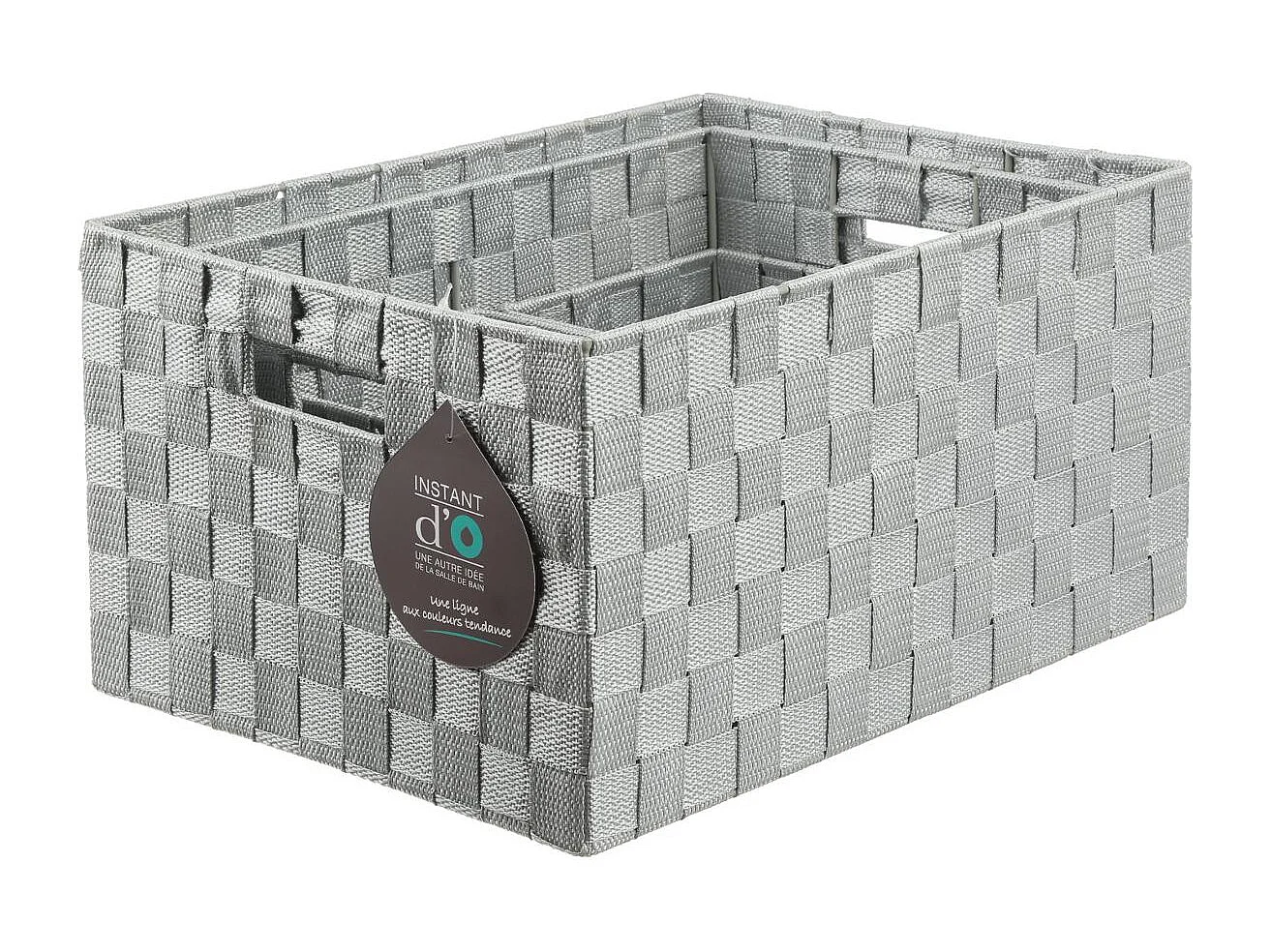 Lot de 4 Paniers de Rangement "Déco" 38cm Gris