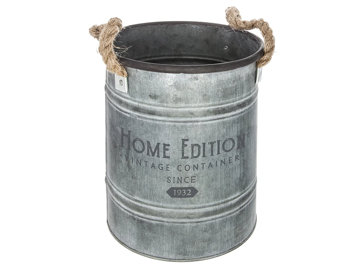 Lot de 2 Seaux en Métal "Spring Garden" 25cm Gris