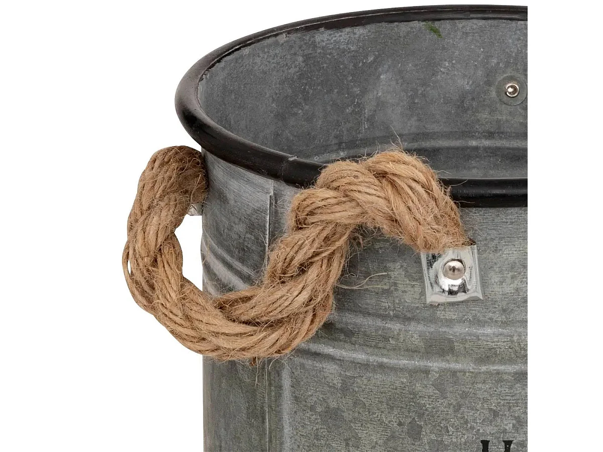 Lot de 2 Seaux en Métal "Spring Garden" 25cm Gris