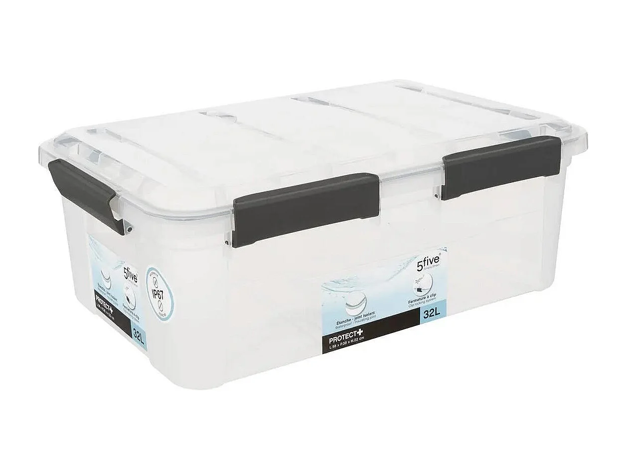 Boîte de Rangement "Protection" 32L Transparent