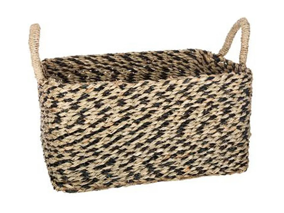 Lot de 3 Paniers de Rangement à Anses "Seagrass" 19cm Noir