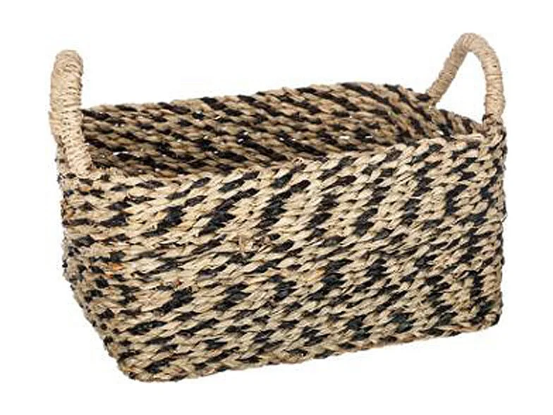 Lot de 3 Paniers de Rangement à Anses "Seagrass" 19cm Noir