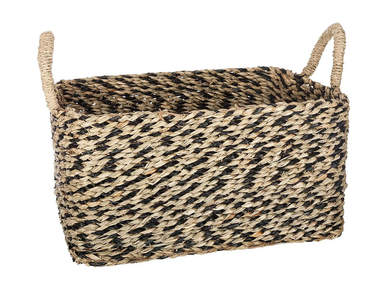 Lot de 3 Paniers de Rangement à Anses "Seagrass" 19cm Noir