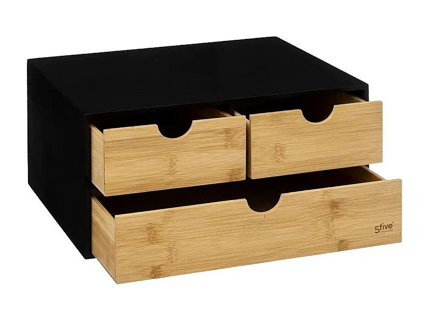 Tour de Rangement Bureau "Bava" 31cm Noir