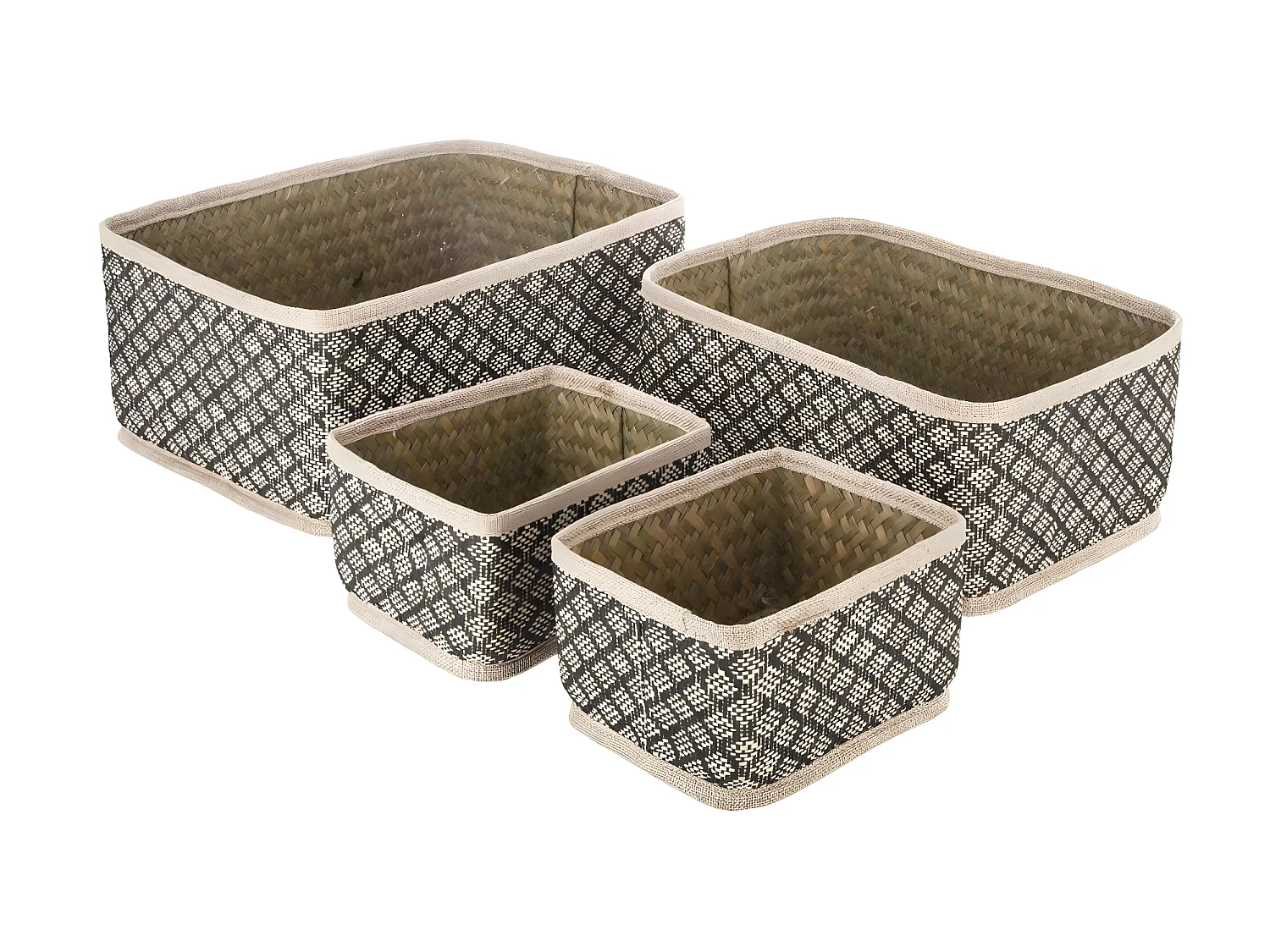 Lot de 4 Paniers en Osier "Nomade" 30cm Naturel