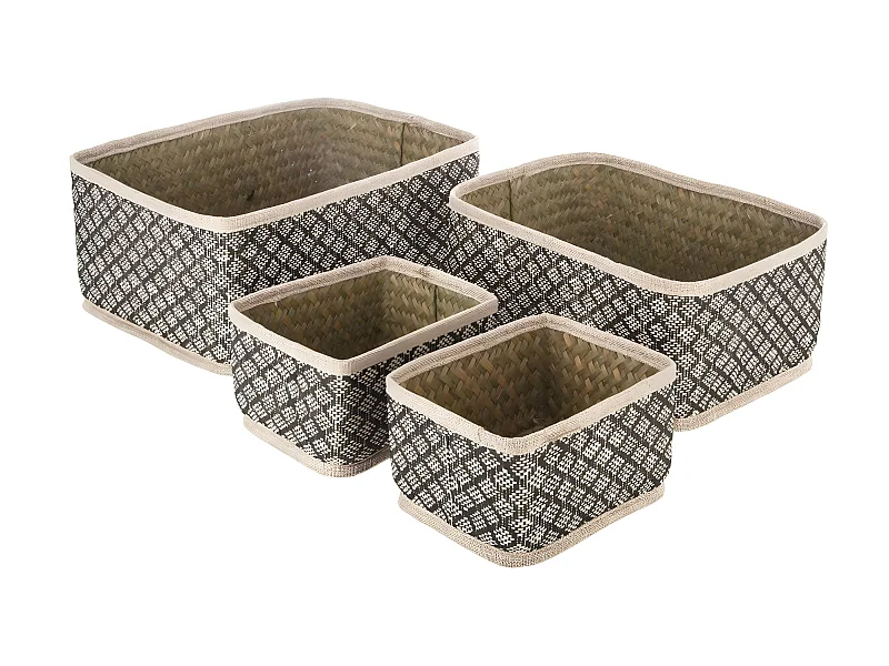 Lot de 4 Paniers en Osier "Nomade" 30cm Naturel