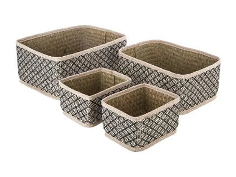 Lot de 4 Paniers en Osier "Nomade" 30cm Naturel