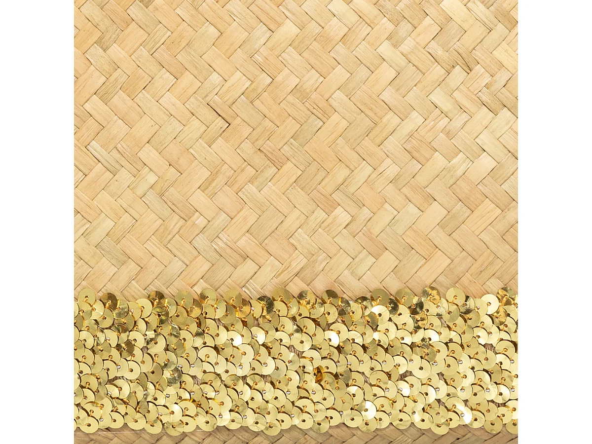 Lot de 3 Paniers Déco "Sequins" 40cm Naturel & Or