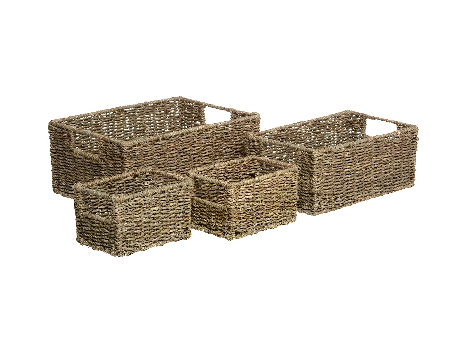 Lot de 4 Paniers Déco "Seagrass" 32cm Naturel