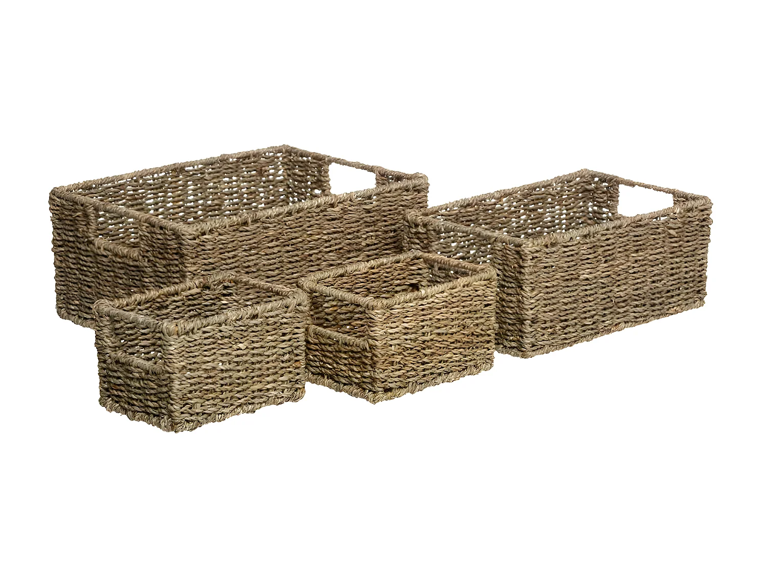 Lot de 4 Paniers Déco "Seagrass" 32cm Naturel