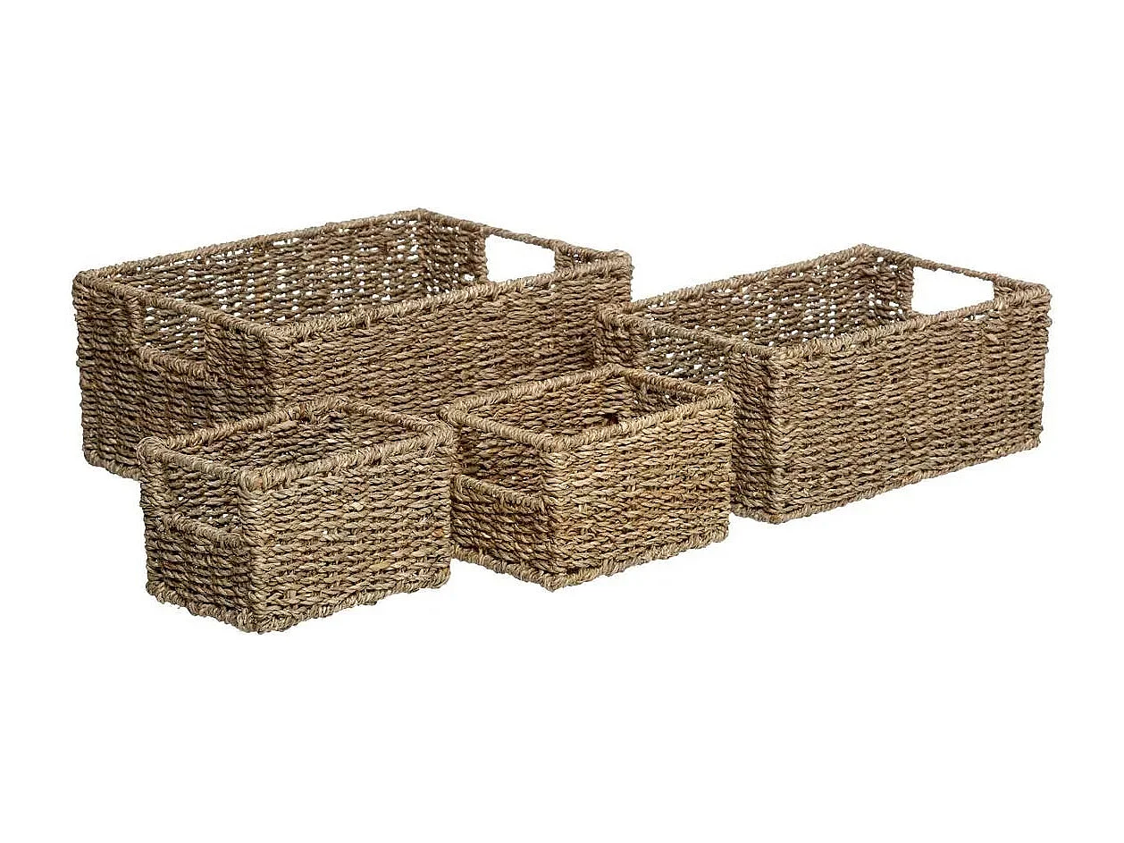 Lot de 4 Paniers Déco "Seagrass" 32cm Naturel