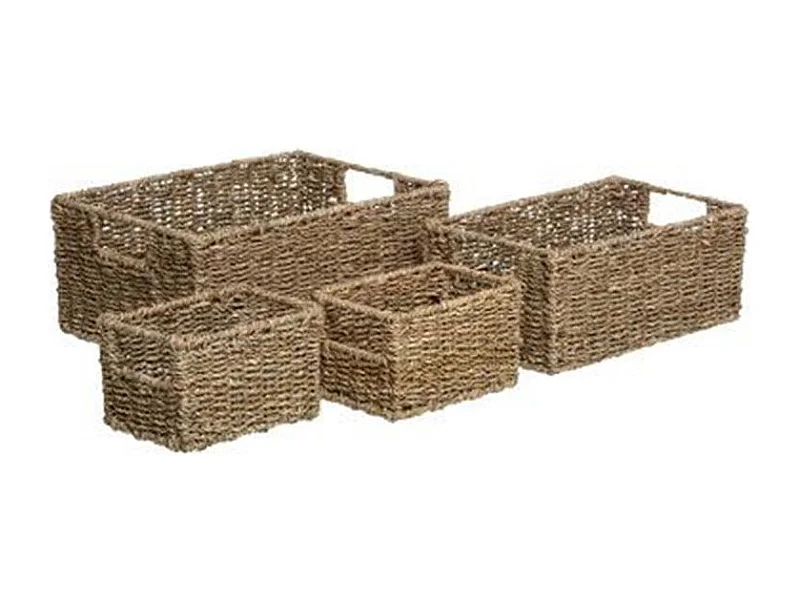 Lot de 4 Paniers Déco "Seagrass" 32cm Naturel