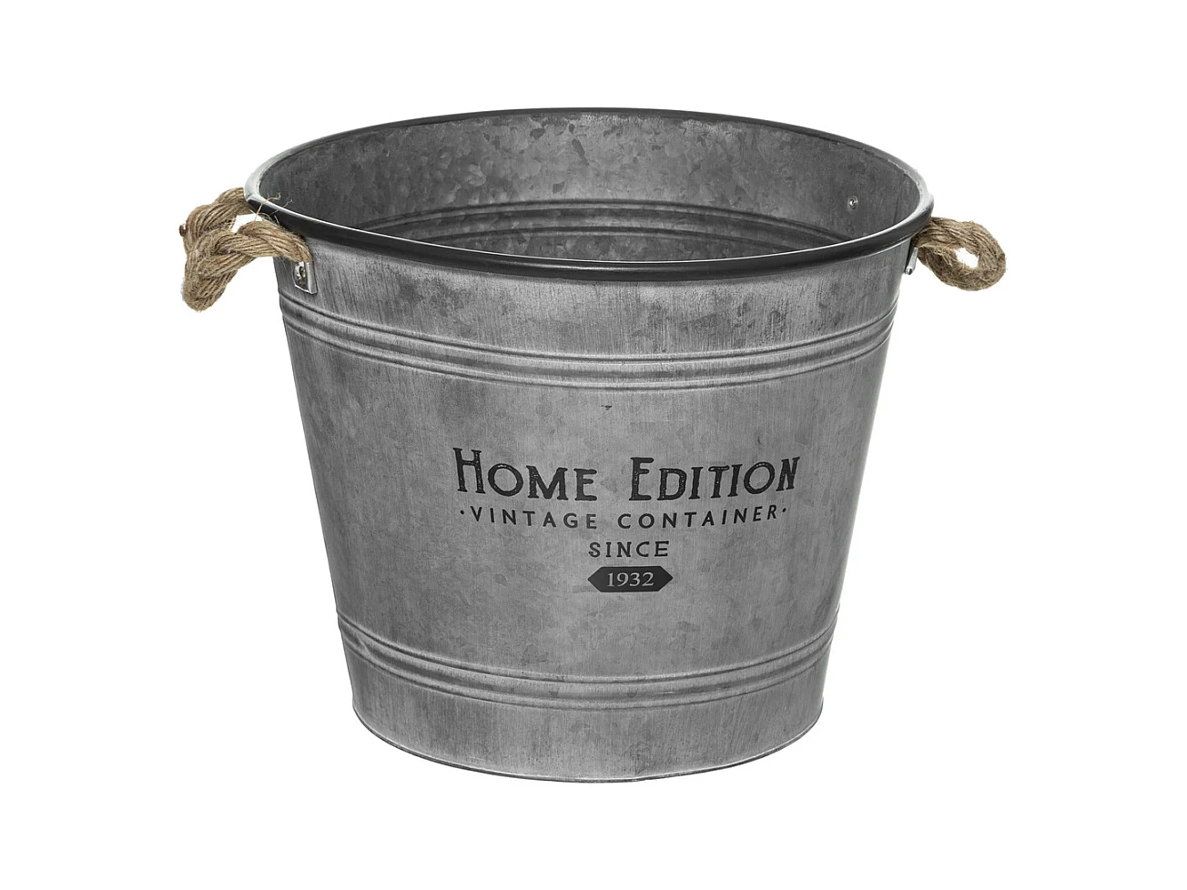 Cache-Pot en Fer Design "Zinc" 38cm Gris