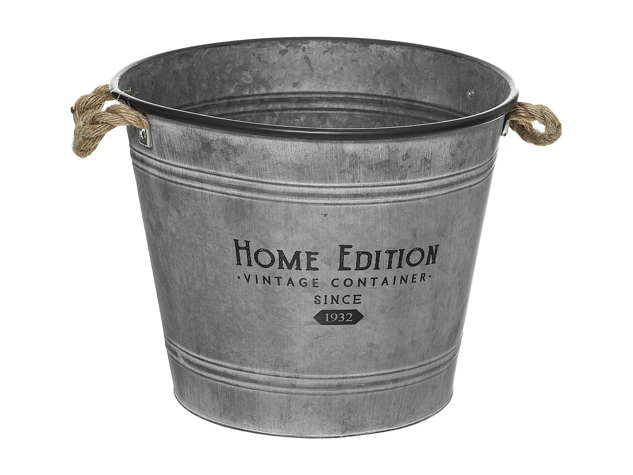 Cache-Pot en Fer Design "Zinc" 38cm Gris
