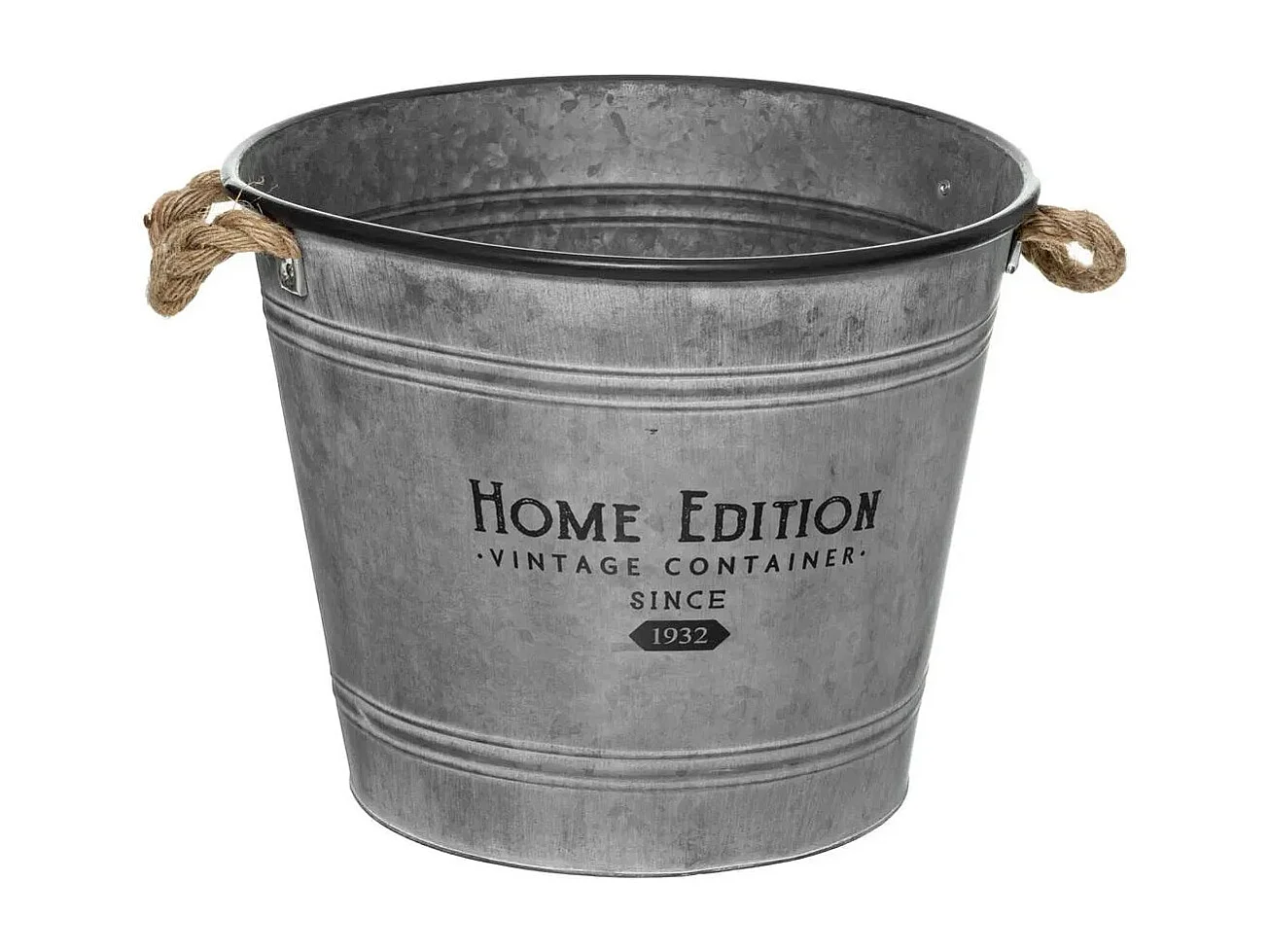 Cache-Pot en Fer Design "Zinc" 38cm Gris
