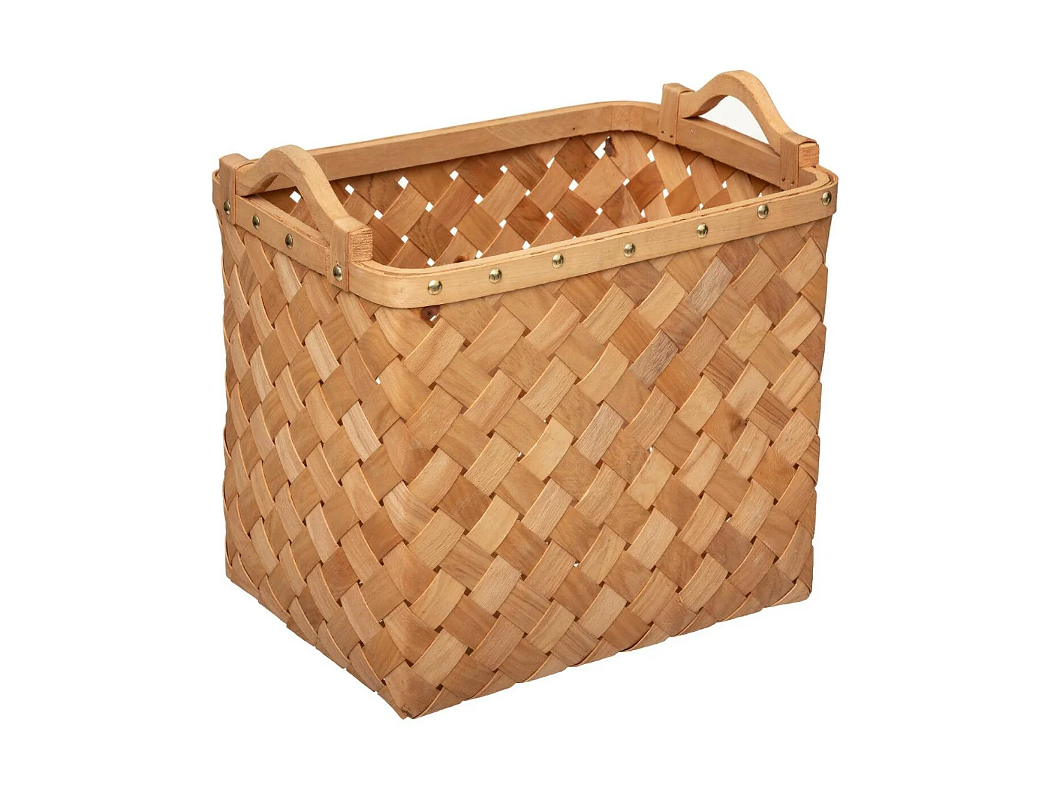 Lot de 3 Paniers de Rangement "Bois" 37cm Caramel