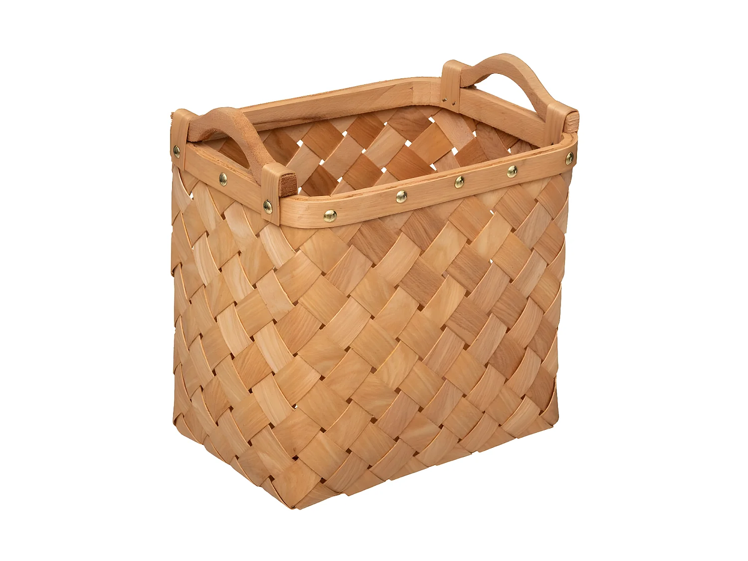 Lot de 3 Paniers de Rangement "Bois" 37cm Caramel