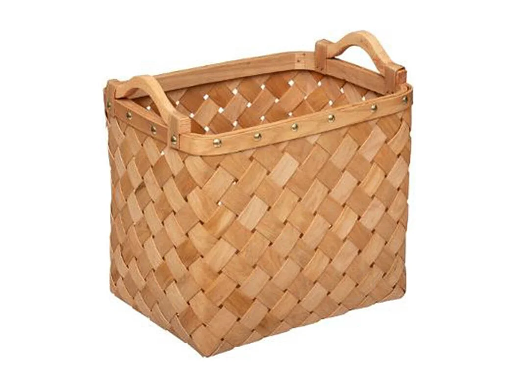 Lot de 3 Paniers de Rangement "Bois" 37cm Caramel