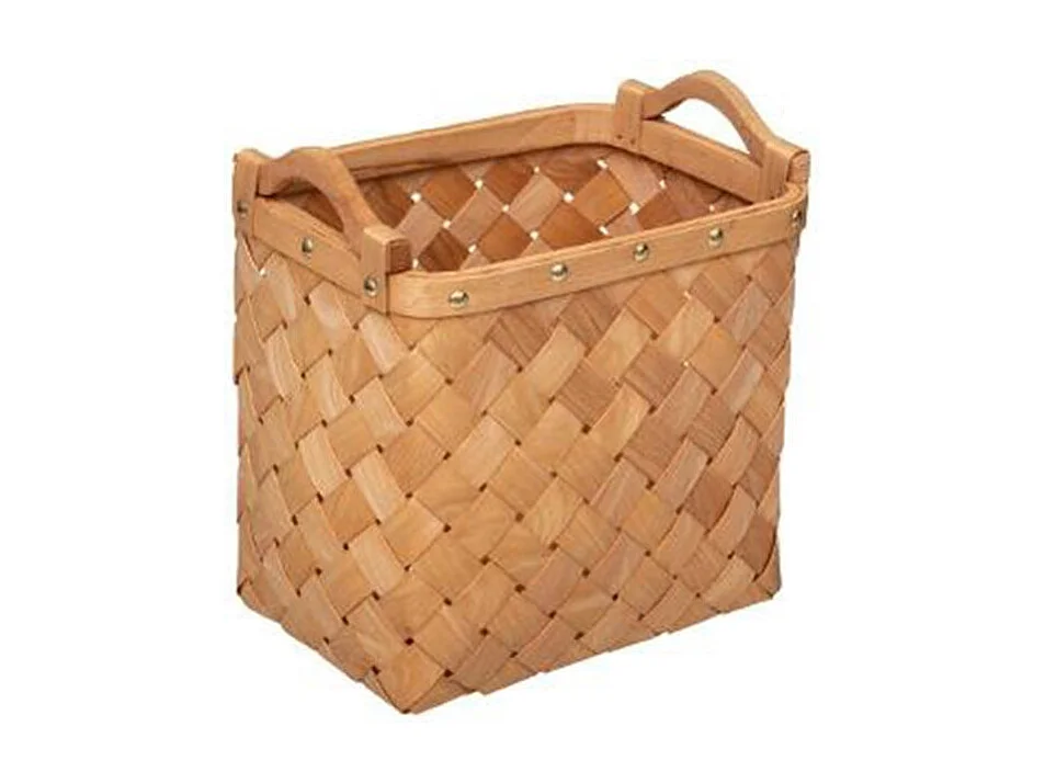 Lot de 3 Paniers de Rangement "Bois" 37cm Caramel