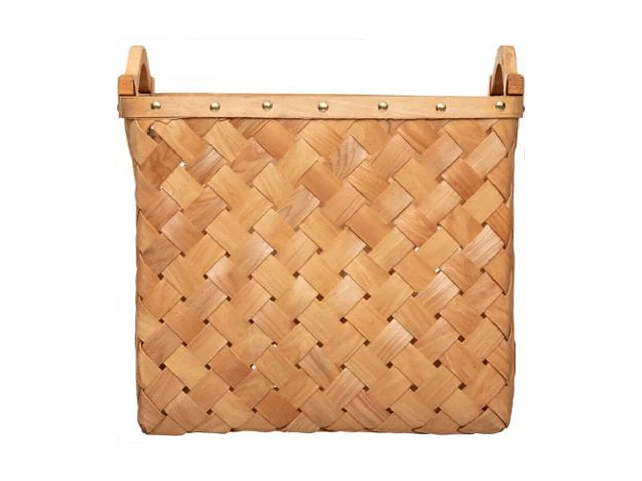 Lot de 3 Paniers de Rangement "Bois" 37cm Caramel