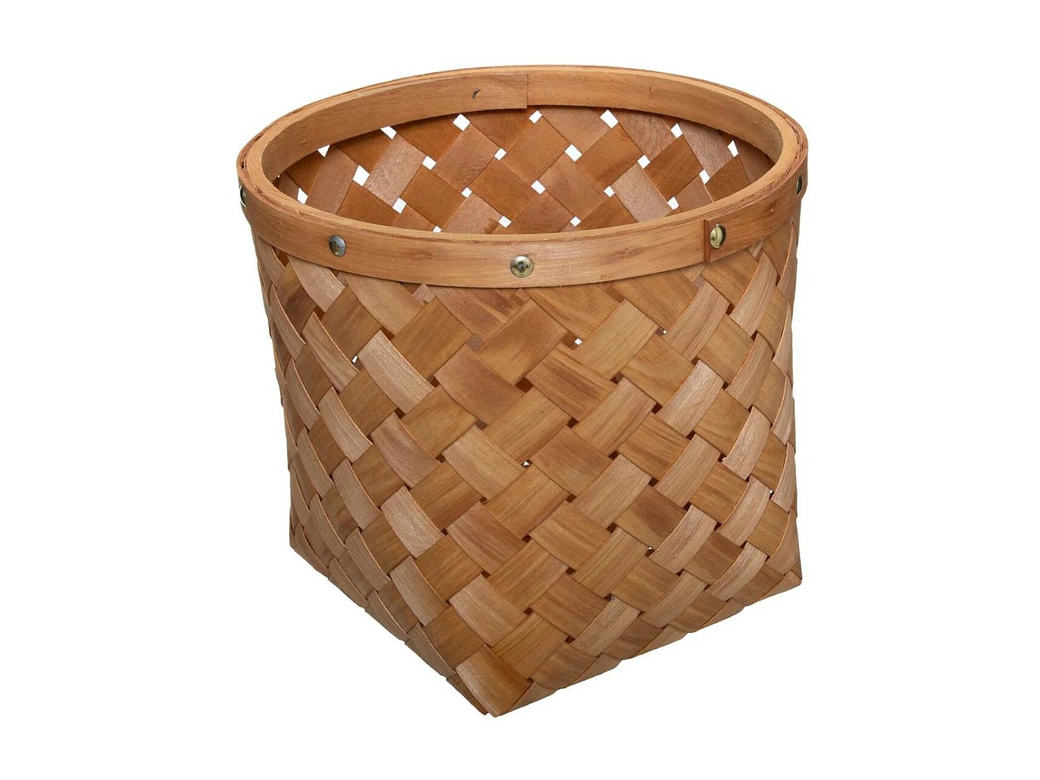 Lot de 5 Paniers de Rangement "Bois" 37cm Caramel