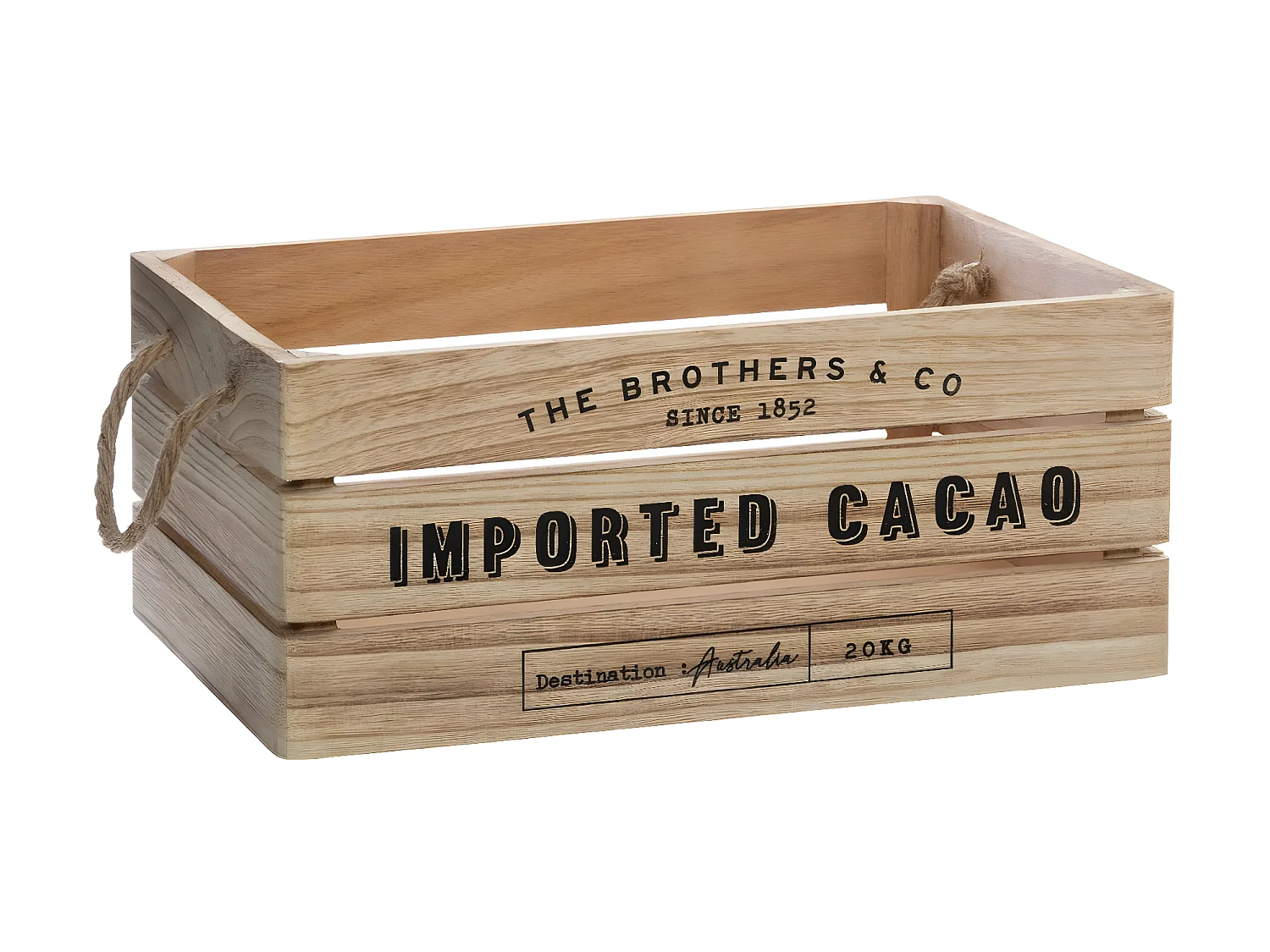 Lot de 3 Cagettes en Bois "Brothers" 35cm Naturel