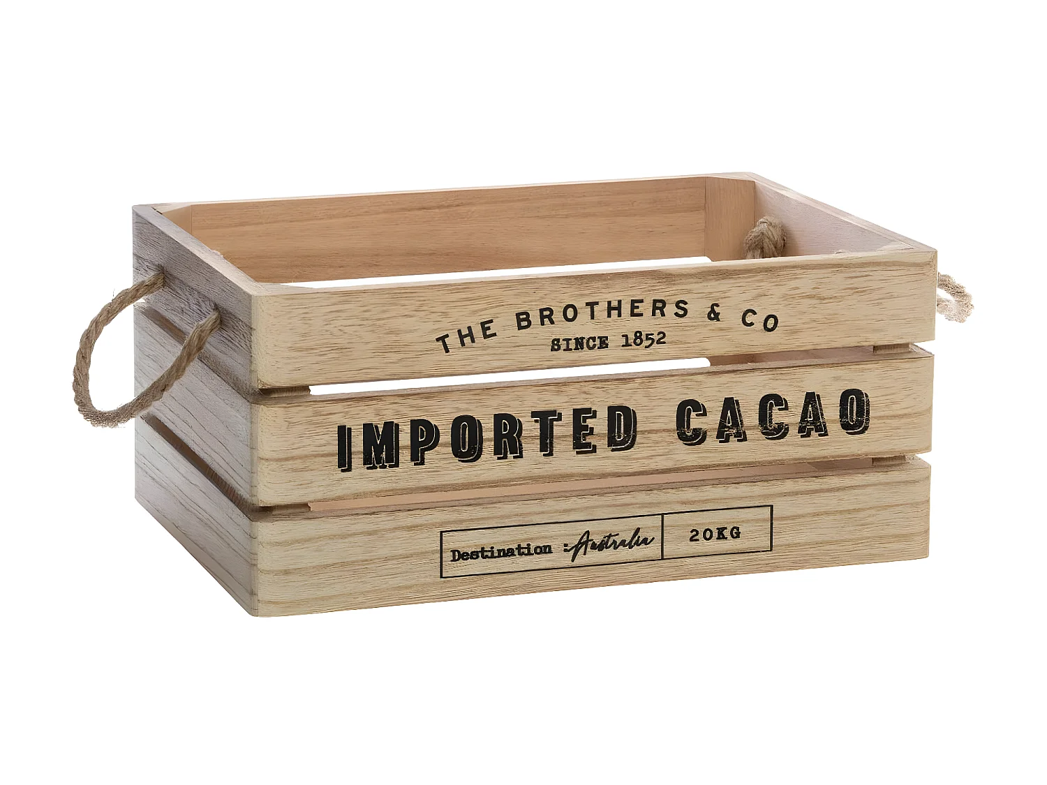 Lot de 3 Cagettes en Bois "Brothers" 35cm Naturel