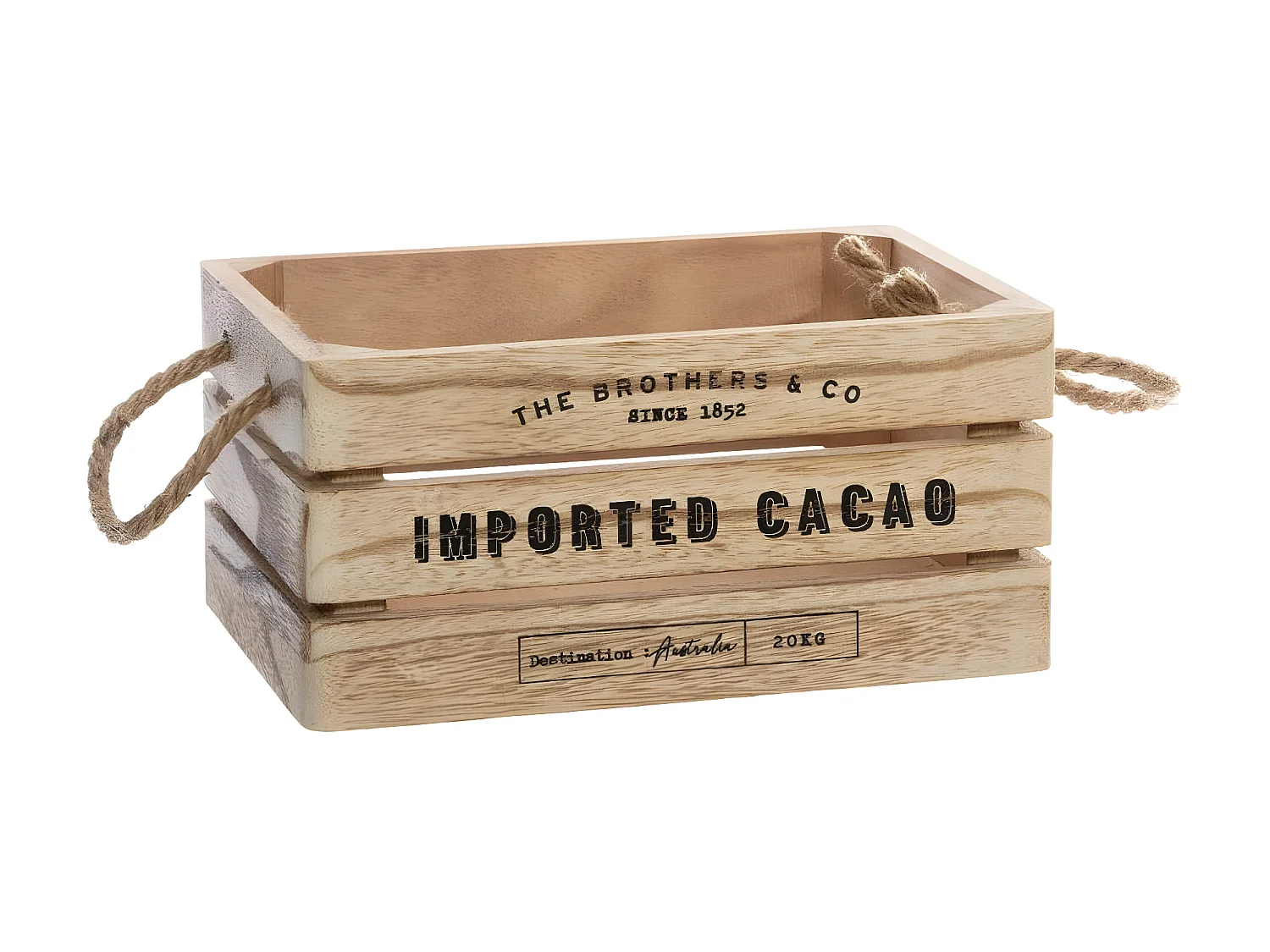 Lot de 3 Cagettes en Bois "Brothers" 35cm Naturel