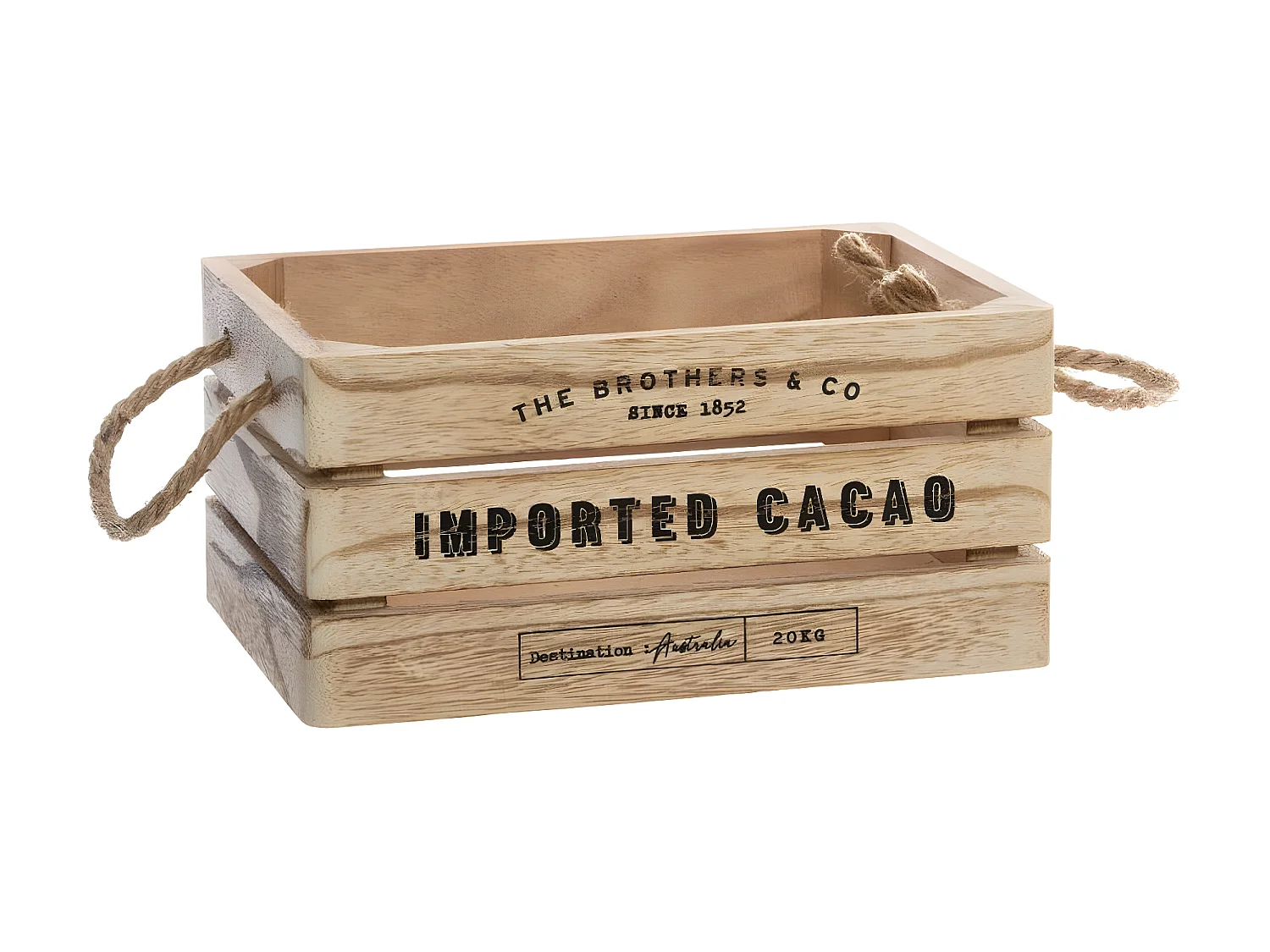 Lot de 3 Cagettes en Bois &quot;Brothers&quot; 35cm Naturel