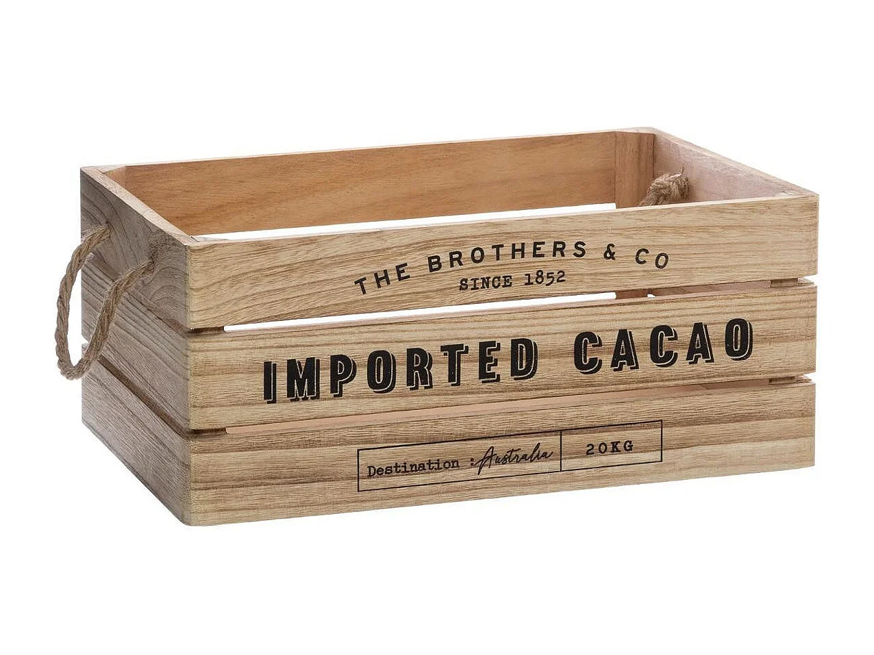 Lot de 3 Cagettes en Bois "Brothers" 35cm Naturel