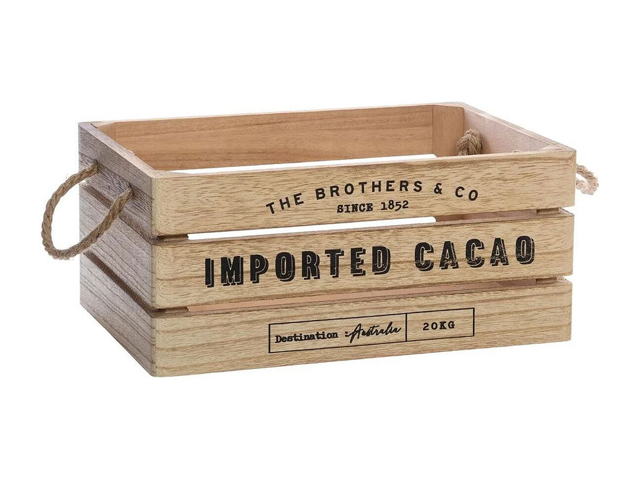 Lot de 3 Cagettes en Bois "Brothers" 35cm Naturel