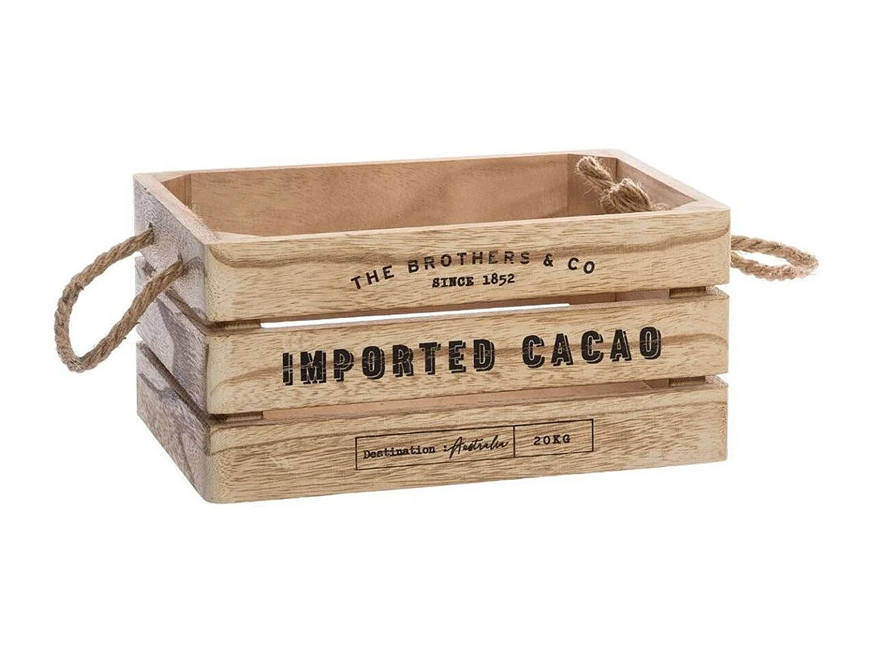 Lot de 3 Cagettes en Bois "Brothers" 35cm Naturel