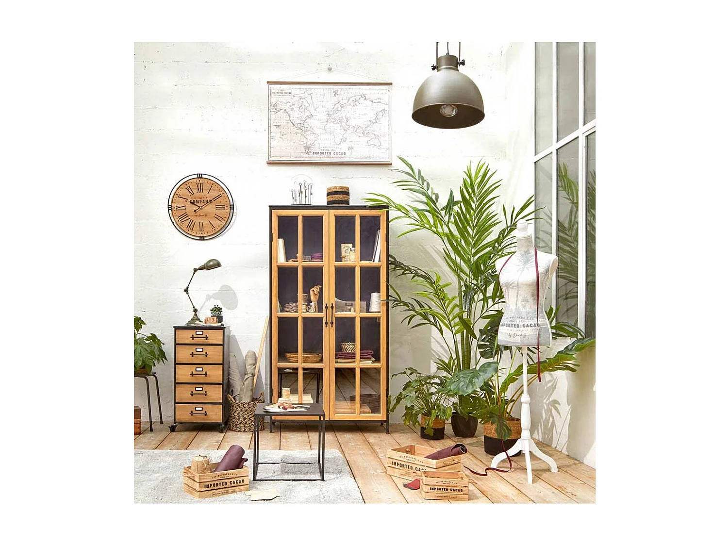 Lot de 3 Cagettes en Bois "Brothers" 35cm Naturel