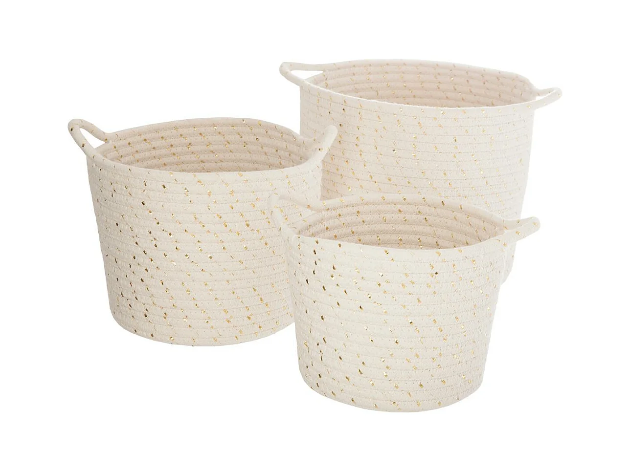 Lot de 3 Paniers de Rangement "Lurex" 24cm Naturel