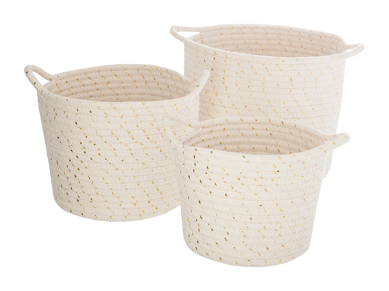 Lot de 3 Paniers de Rangement "Lurex" 24cm Naturel