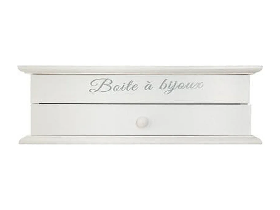 Boîte à Bijoux Vitrée 1 Tiroir "Charme" 25cm Blanc